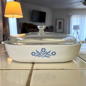 Vintage Corning Ware Blue Cornflower 10" Casserole Dish P-10-B With Lid P-10-C-1
